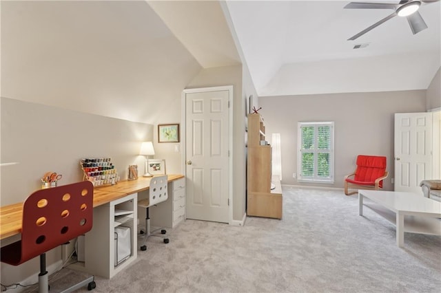 3235 Munsey Ct, Cumming, GA 30041 - carpeted office with vaulted ceiling and ceiling fan