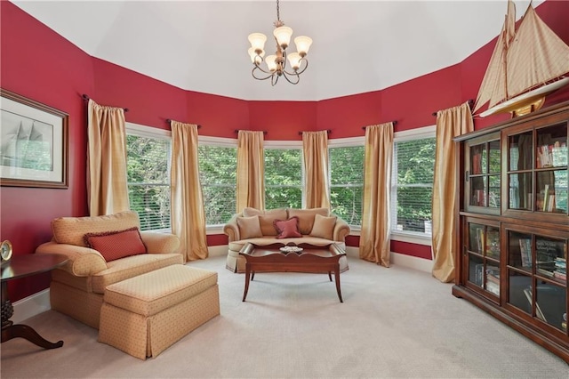 3235 Munsey Ct, Cumming, GA 30041 - carpeted living area with a chandelier