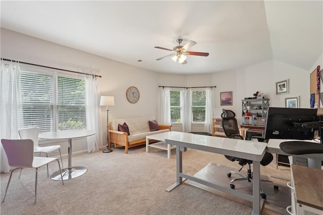 3235 Munsey Ct, Cumming, GA 30041 - home office with a ceiling fan and carpet
