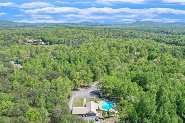 drone / aerial view with a mountain view