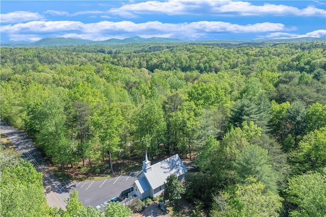 drone / aerial view with a mountain view