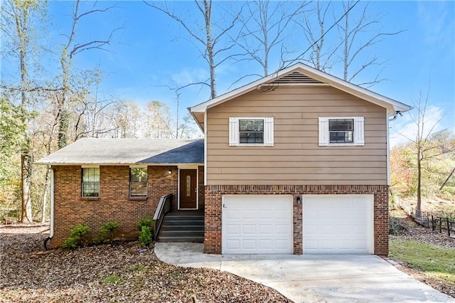 tri-level home with a garage