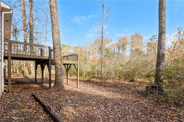 view of yard featuring a deck