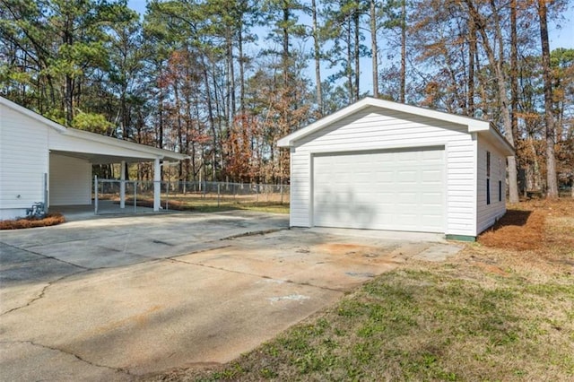 view of garage