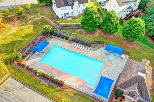 3805 Roxwood Park Dr, Buford, GA 30518 - community pool featuring a patio