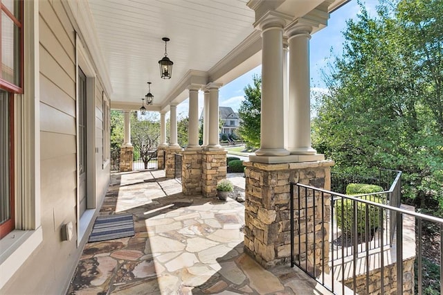 view of patio featuring covered porch