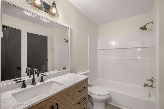 3655 Habersham Rd NE Unit 203, Atlanta, GA 30305 - bathroom featuring toilet, shower / bathtub combination, and vanity