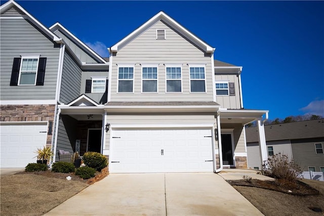 view of front of home with a garage