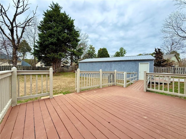 wooden deck with a yard