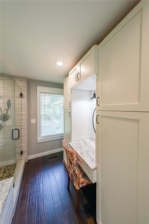 527 Gaddis Rd, Canton, GA 30115 - mudroom featuring dark wood-style flooring and recessed lighting