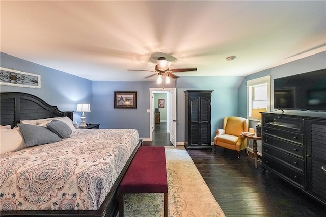 527 Gaddis Rd, Canton, GA 30115 - bedroom featuring dark wood-style floors and ceiling fan