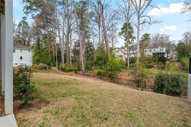 view of yard with fence