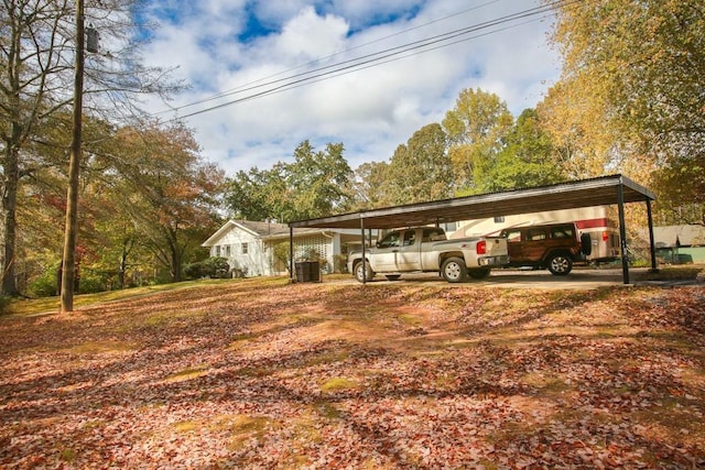 view of car parking featuring a carport