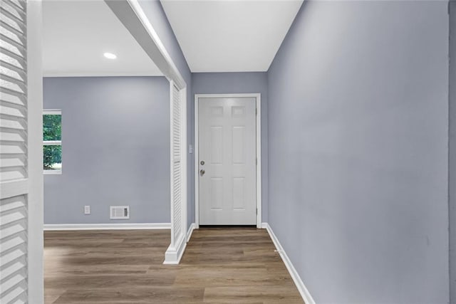 foyer featuring wood-type flooring