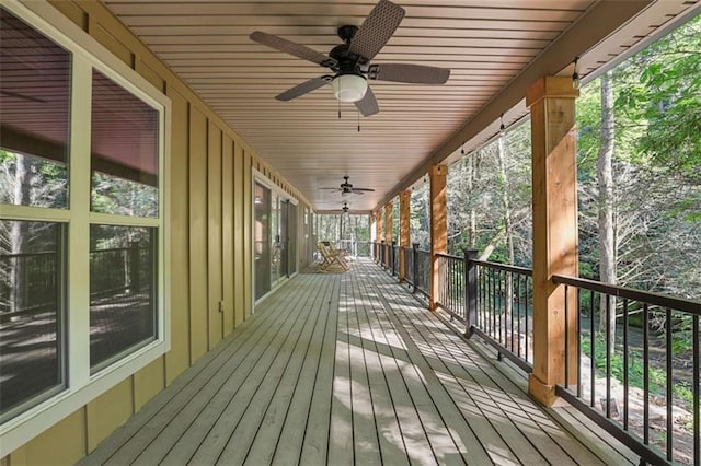 1102 Soque Wilderness Rd, Clarkesville, GA 30523 - wooden deck featuring ceiling fan
