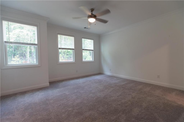 709 Dodd Ln Unit 165, Buford, GA 30518 - carpeted spare room with ornamental molding, healthy amount of natural light, ceiling fan, and baseboards