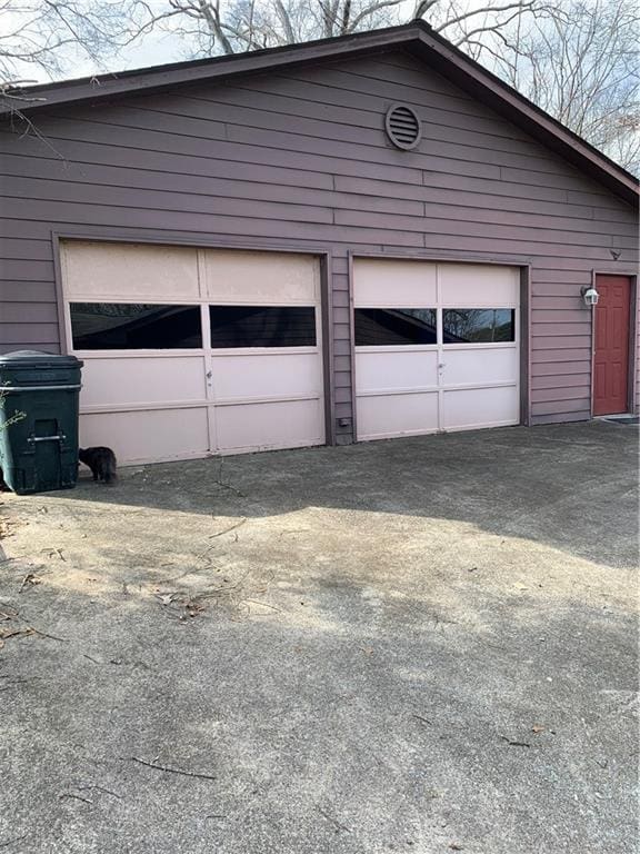 view of garage