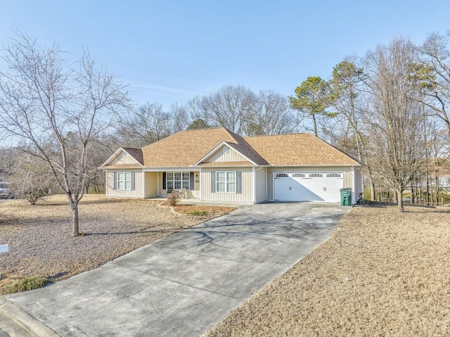 ranch-style home with a garage