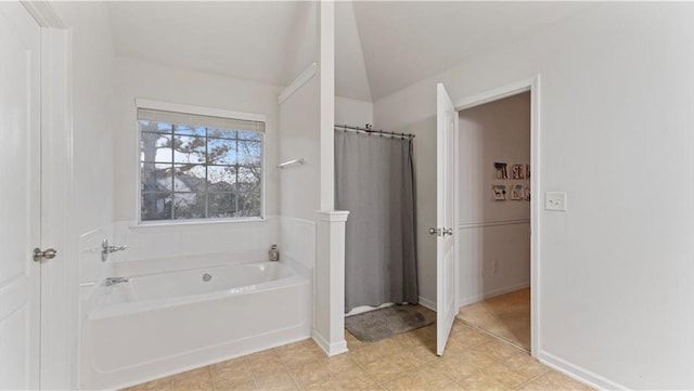 bathroom featuring a tub