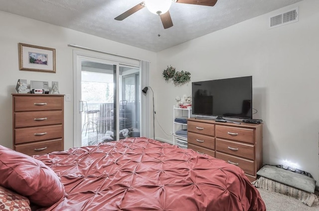 2937 Torreya Way, Marietta, GA 30067 - bedroom with access to exterior, carpet flooring, and a ceiling fan