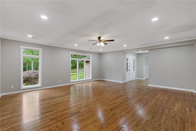 679 Creek View Dr, Lawrenceville, GA 30044 - unfurnished room featuring ceiling fan, recessed lighting, baseboards, and wood finished floors
