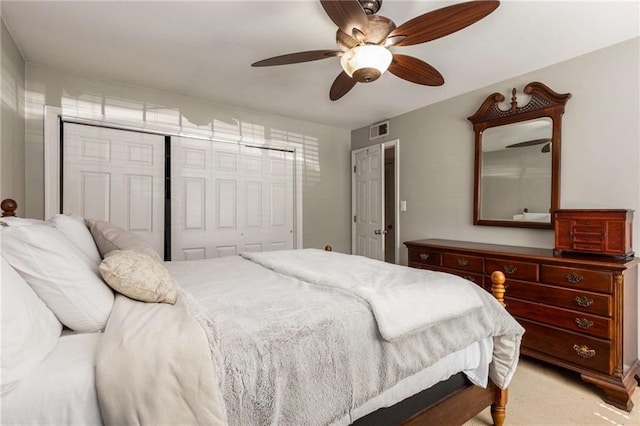 1445 Monroe Dr NE Unit 14B, Atlanta, GA 30324 - bedroom with a closet and a ceiling fan