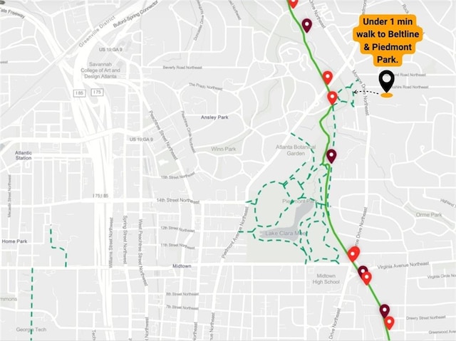 1445 Monroe Dr NE Unit 14B, Atlanta, GA 30324 - map of property location