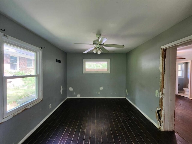 1321 Snapfinger Rd, Decatur, GA 30032 - spare room with hardwood / wood-style floors, ceiling fan, and baseboards