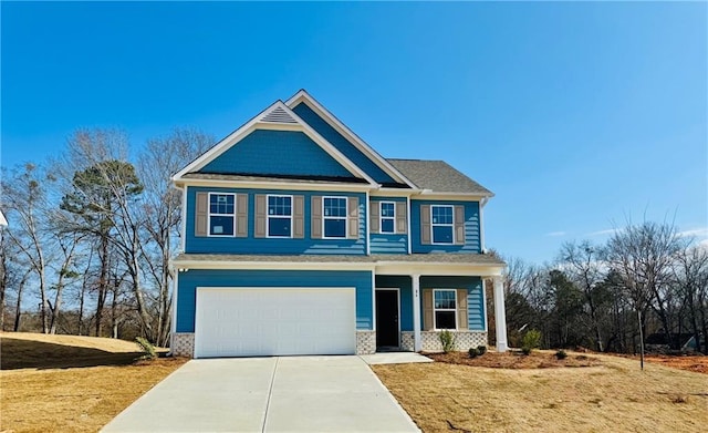 craftsman-style house featuring a garage