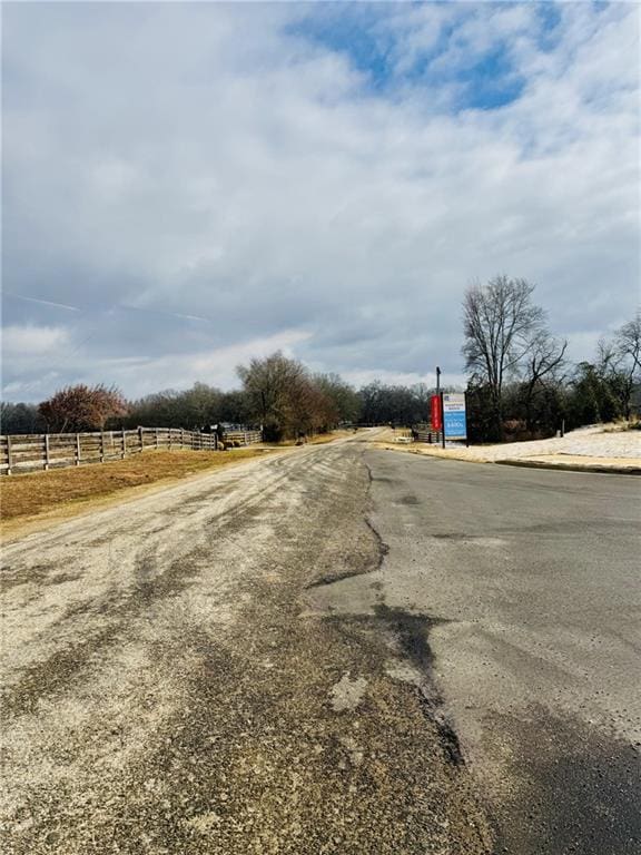 view of street with a rural view