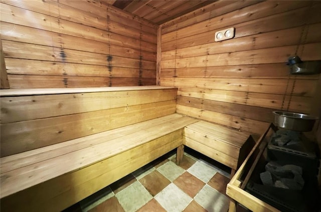 view of sauna