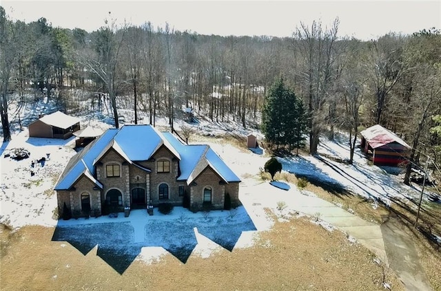 view of snowy aerial view