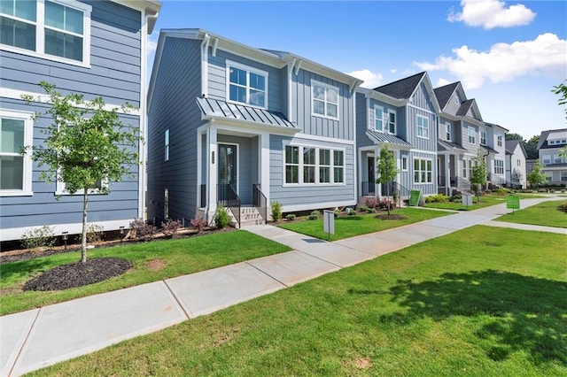 1937 Quarry Park Pl NW, Atlanta, GA 30318 - multi unit property with a residential view, a front yard, and a standing seam roof