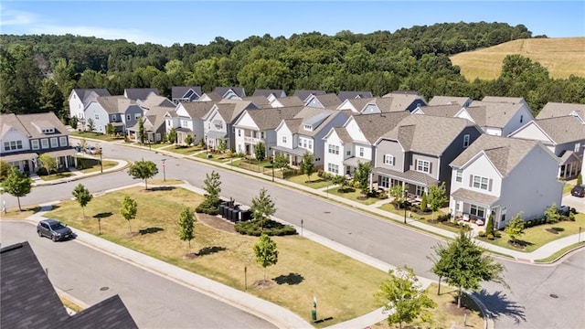 bird's eye view with a residential view