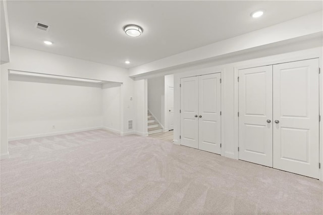 1937 Quarry Park Pl NW, Atlanta, GA 30318 - finished basement with carpet, baseboards, recessed lighting, and stairs