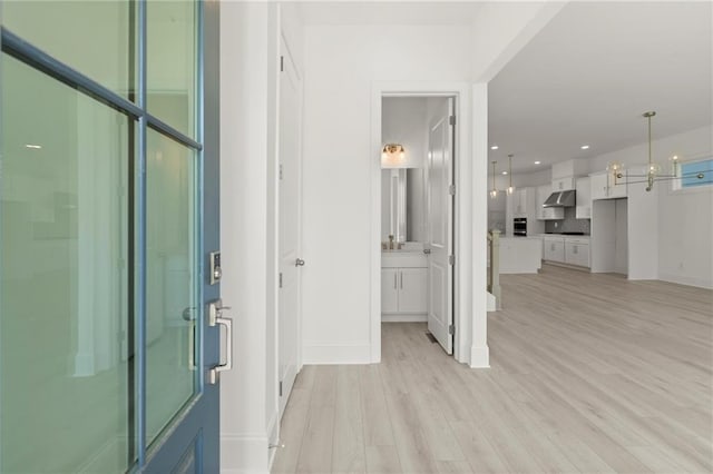 1937 Quarry Park Pl NW, Atlanta, GA 30318 - entryway with light wood-type flooring, baseboards, and recessed lighting