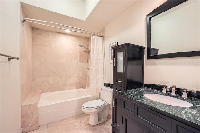 3777 Peachtree Rd NE Unit 438, Brookhaven, GA 30319 - full bathroom with shower / bath combo with shower curtain, vanity, and tile patterned floors