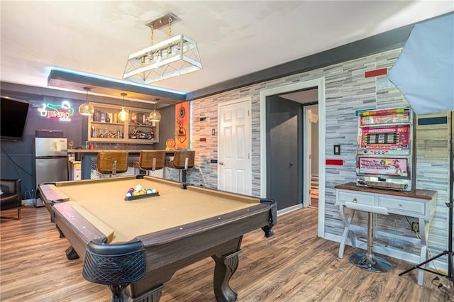 2355 Quail Creek Ter, Buford, GA 30519 - recreation room with wood finished floors, billiards table, and bar