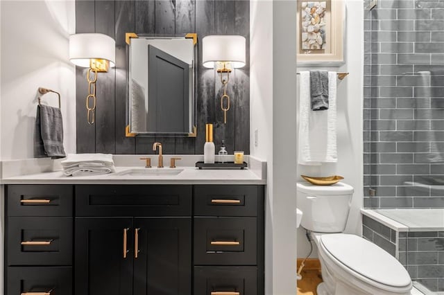 146 Overlook Way, Blue Ridge, GA 30513 - full bathroom with toilet, vanity, and tiled shower