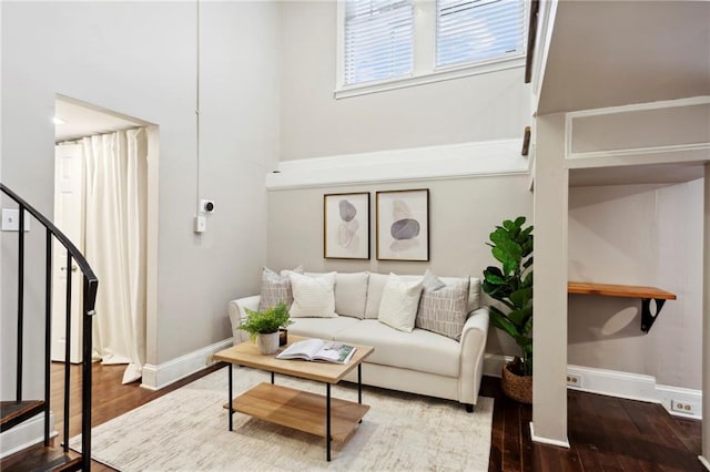 living room featuring hardwood / wood-style flooring