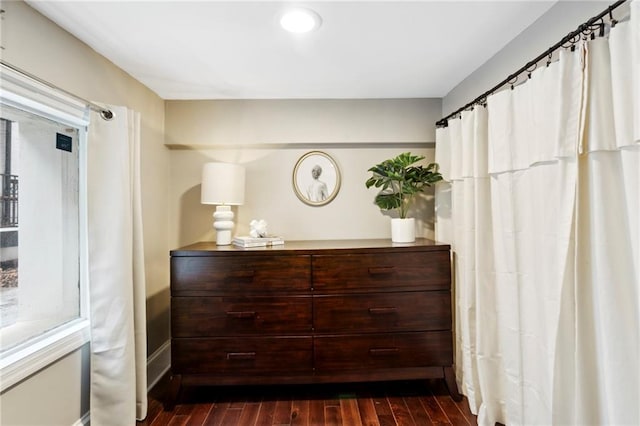 interior space featuring dark wood-type flooring