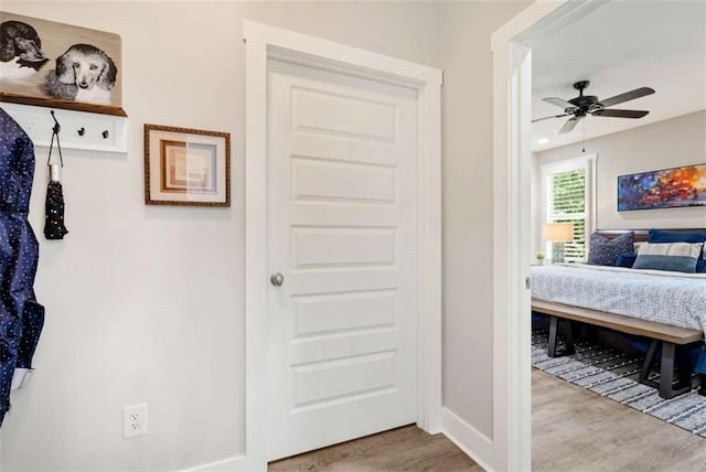 bedroom featuring light wood-type flooring