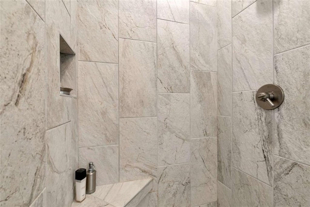 room details with a tile shower