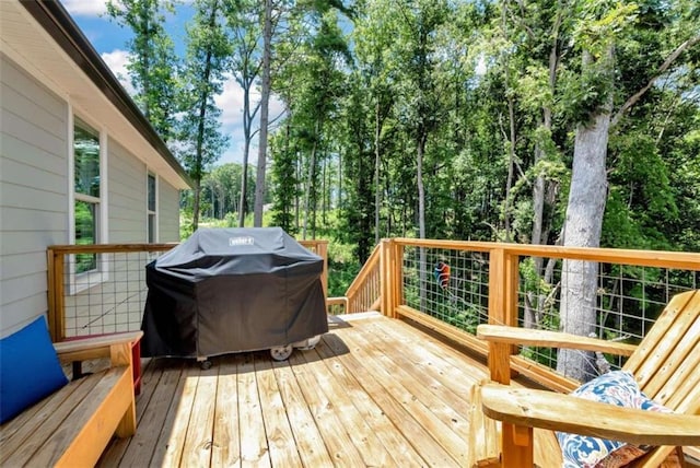 deck with grilling area