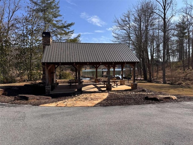 view of community with a gazebo