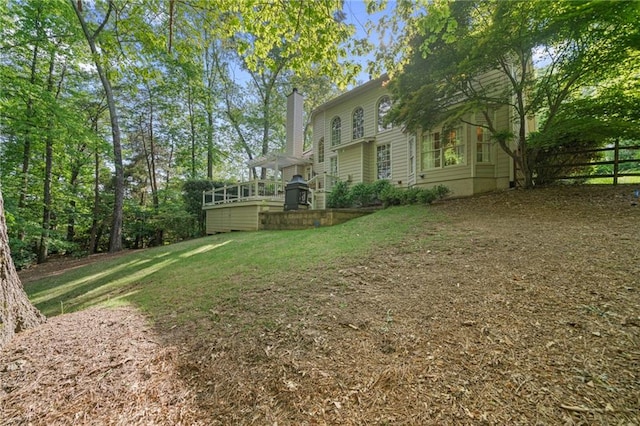 view of yard with fence