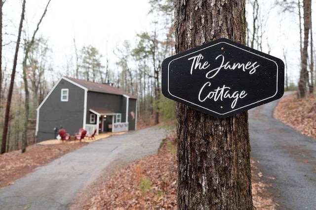 view of community sign