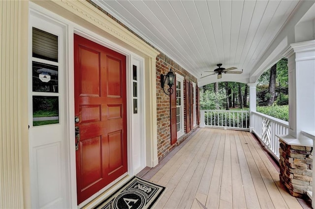 5507 Martina Way, Dunwoody, GA 30338 - wooden porch featuring a ceiling fan
