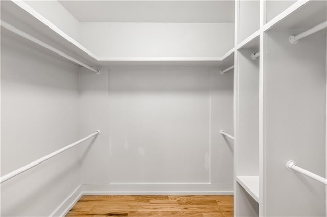 spacious closet featuring hardwood / wood-style floors