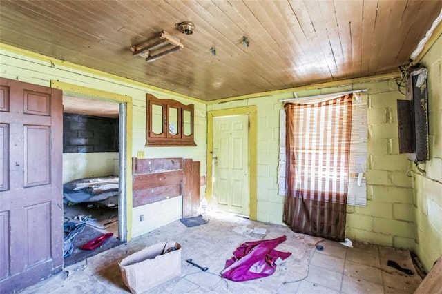 misc room with wooden ceiling